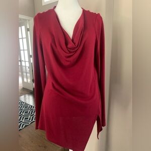NWT Roz & Ali Medium Elegant Red Women's Sweater Top/Dress P2P 23-26